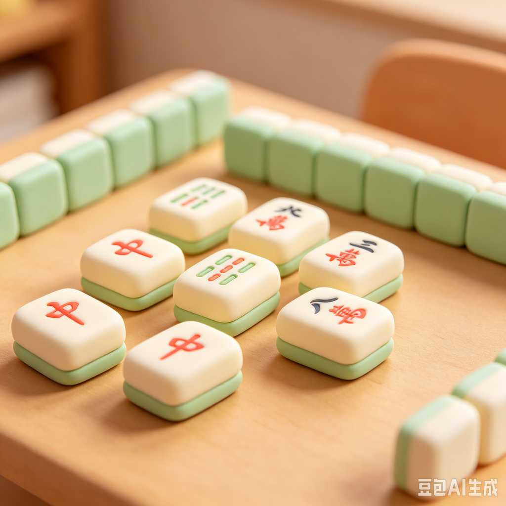 retro text mahjong tiles